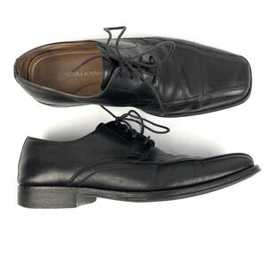 Johnston & Murphy 9.5 D Men's Dress Shoes Black Leather Lace Up Oxford